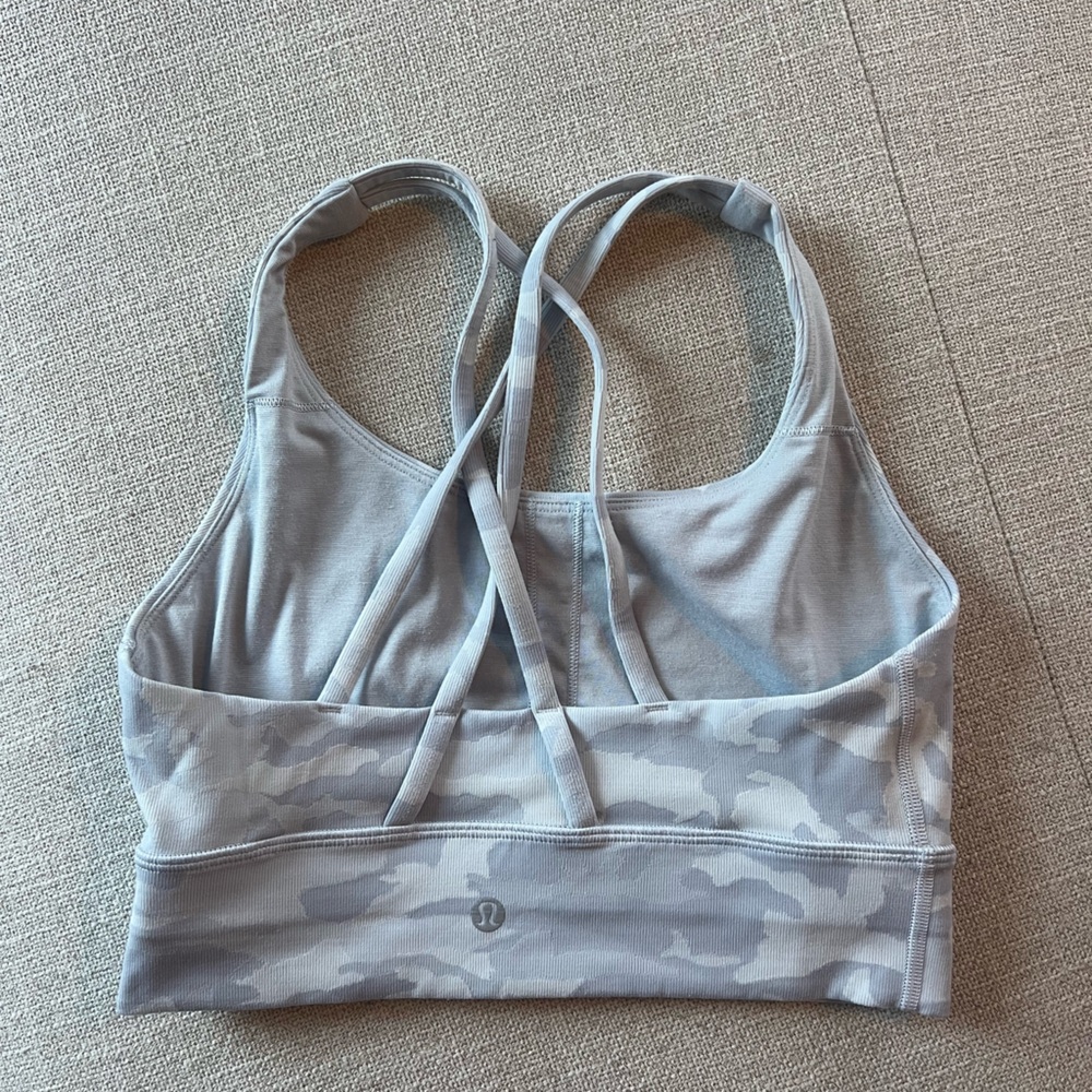 White camo size 6 long line energy bra lululemon